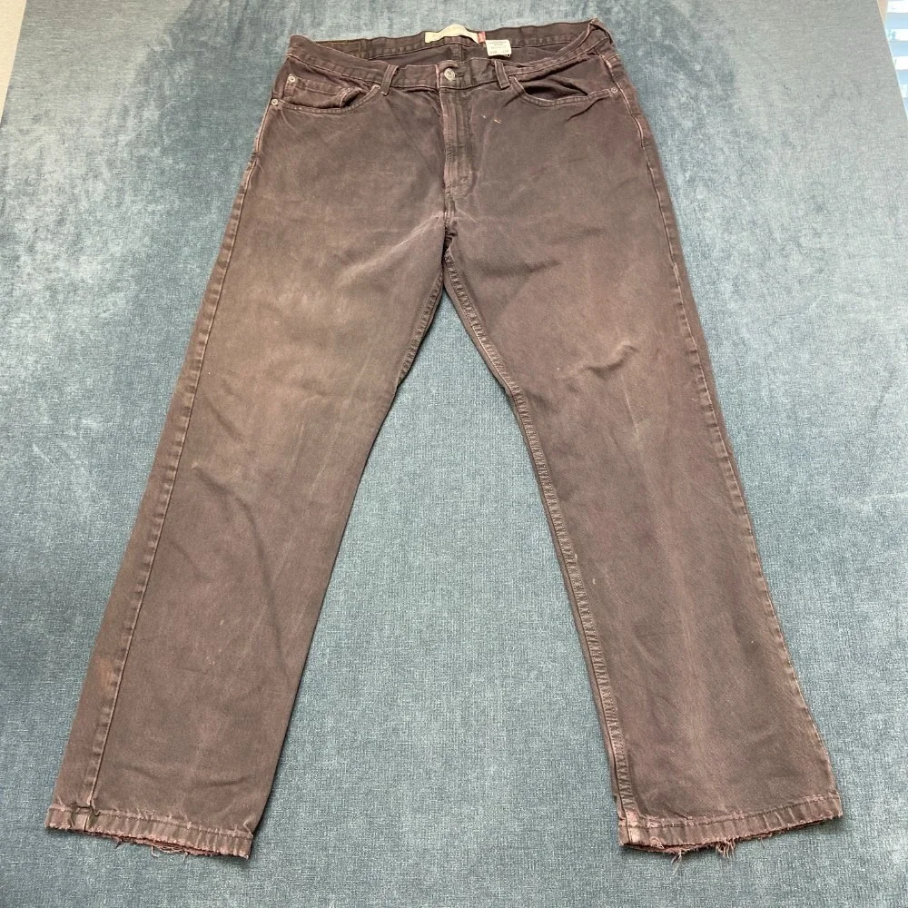 Levi's 505 Jeans Mens 38x30 Gray Denim Cotton Mid Rise Relaxed Fit Straight Leg